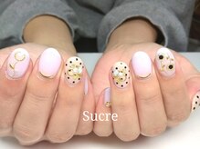 シュクル(Sucre)/ドット&フラワーネイル
