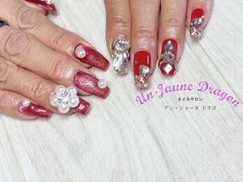 アン ジョーヌドラゴ/【自爪ネイル】赤ネイル