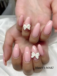 ピンク/ワンカラー/リボン