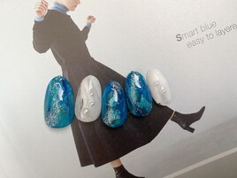 ブルー/パールビジュー