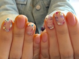 水彩フラワーネイル