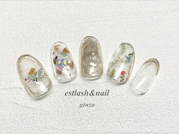 エストラッシュアンドネイル 銀座店(est lash&nail)/ボタニカル　クリアネイル