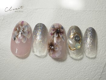 ネイルクローゼット(Nail Closet)/２月 Design　シフォンフラワー