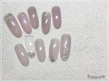 バランス 泉中央店(balance)/トレンドガラスフレンチネイル