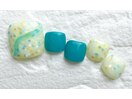 カラフルホロフットジェルネイル
