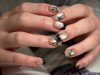 アース ネイルアンドアイラッシュ 甲府昭和店(HAIR & MAKE EARTH Nail&Eyelash)/リボンマグネット　¥9500