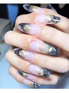 ブラック×クラッシュnail☆