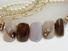 ネイルアンドアイラッシュ ブレス エスパル山形本店(BLESS)/ななめストーンネイル