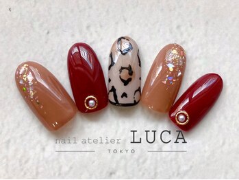 ネイルアトリエルカ(nail atelier LUCA)/W-278 シェル×レオパードネイル