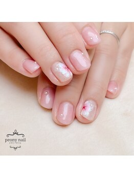 ピオニーネイル(peony nail)/ふんわりウィンターフラワー