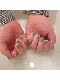 くすみブルー ぷるマグ&雪の結晶