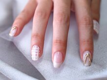 ソウ 難波店 nail salon Sou/ホワイトチェックnail