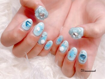 シナモンネイル(cinnamonnail)/水色ネイル