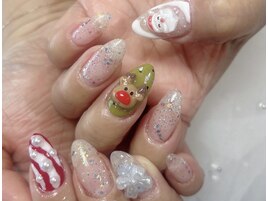 サンタさん/トナカイ/リボン/冬