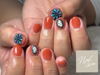 ネイルセッション(nail session)/手描きシルバージュエリー風