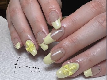ツイン(twin.)/春フレンチネイル＊