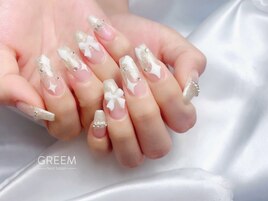 きれいめリボンネイル