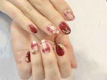 マーノ 津田沼ビート店/ボルドーチェックネイル