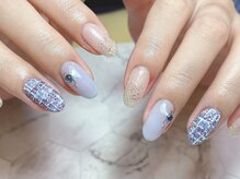 シキナ(shikina)/ツイード　ラメグラ　ブルー　冬