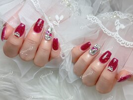 春ネイル　埋め尽くしネイル