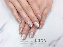 ネイルアトリエルカ(nail atelier LUCA)/W-277 大人可愛いリボンネイル