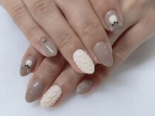 ネイル スパ ココプラス(Nail spa Cocoplus)/モコモコニットくまネイル