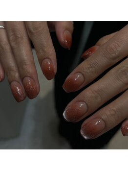 ジーナネイル 北千住(Zina nail)/オレンジマググラデ