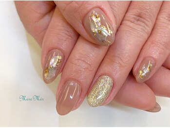 メールメール 和光市本店(MereMer)/ベージュ系シェルネイル