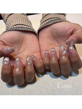 キュアーズ ネイル(CURES NAIL)/うるうるキラキラ韓国風ネイル
