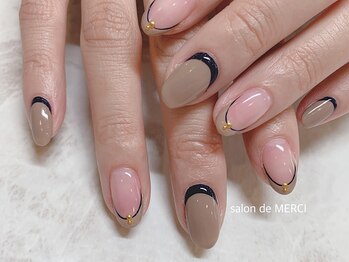 サロン ド メルシー(Salon de MERCI)/ネイビーラインart☆