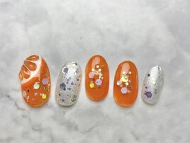 【初回オフ無料】オレンジネイル
