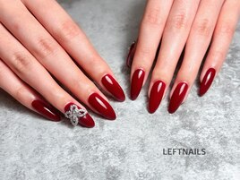 ワンカラー 赤ネイル