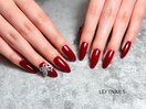 ワンカラー 赤ネイル