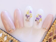 ネイルサロン あかねいろ/秋冬　押し花アート　結婚式