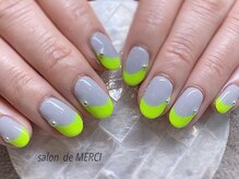 サロン ド メルシー(Salon de MERCI)/ワンカラー×斜めフレンチ☆