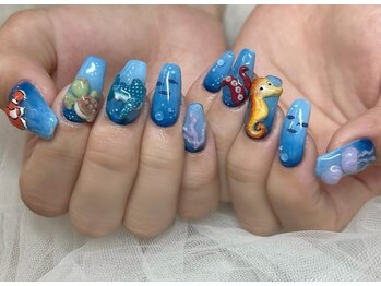 ネイルアンドアイラッシュスタジオ シュシュ(chouchou)/手作り３Dパーツ　ニモと仲間達