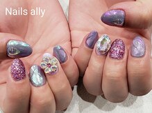 ネイルズアリー 立川店(Nails ally)/ビジュー×フラワー×ちゅるん