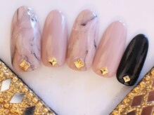 ネイルサロン あかねいろ/秋冬　ニュアンス　天然石