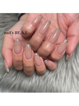 ネイルズリアル 倉敷(nail's RE.A.L)/ラメフレンチネイル