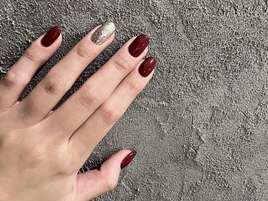 ボルドー×ラメ