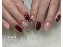 アロワ(Arowa)/リボン × イニシャルネイル