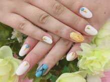 プルミエ ネイル(Premier Nail)/ターコイズに木目デザイン