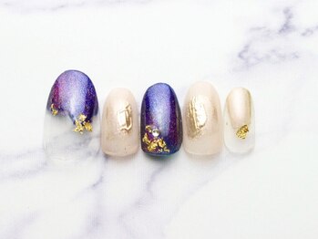池袋ネイルサロン イイネイル(Ee-Nail)/ネイビー大人ニュアンス初￥6980