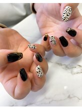 クリアー(clear)/レオパード、黒、ミラー