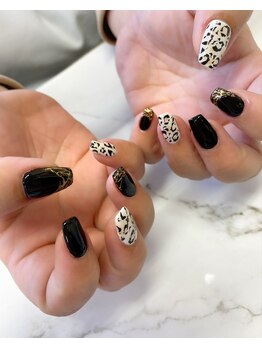 クリアー(clear)/レオパード、黒、ミラー