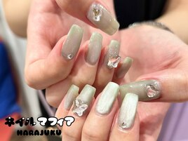 マグネット/夏/水光ネイル/原宿