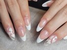 【スカルプ】フレンチネイル+art