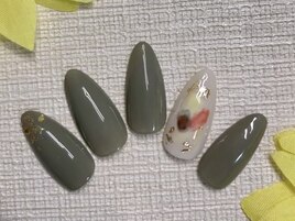 ぬりかけネイル/秋ネイル