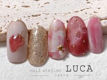 ネイルアトリエルカ(nail atelier LUCA)/W-75 大人可愛い春色苺ネイル