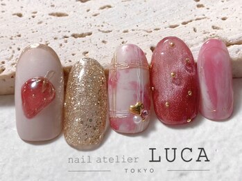 ネイルアトリエルカ(nail atelier LUCA)/W-75 大人可愛い春色苺ネイル